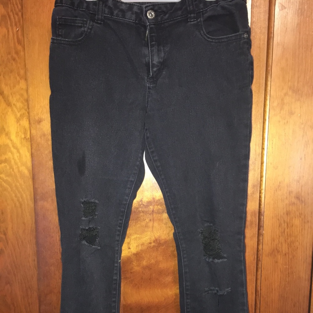 Faded glory black ripped jeans